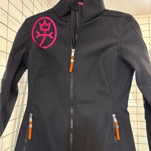 Rossignol fleece lined JC de castelbajac ski Jacket with Pink and Orange Accents